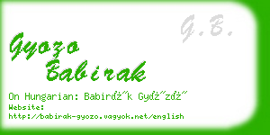 gyozo babirak business card